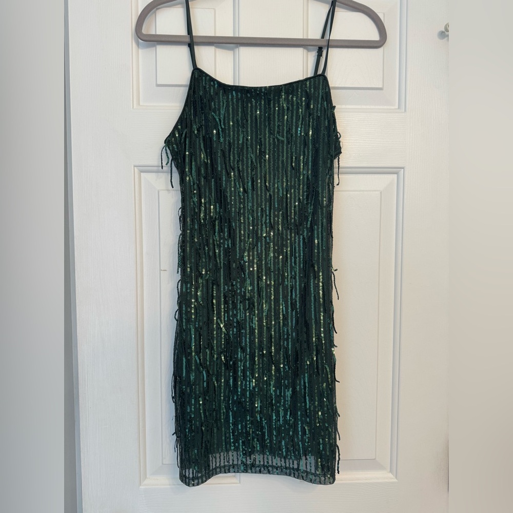 Altar’d State Green Sequin Cocktail Dress